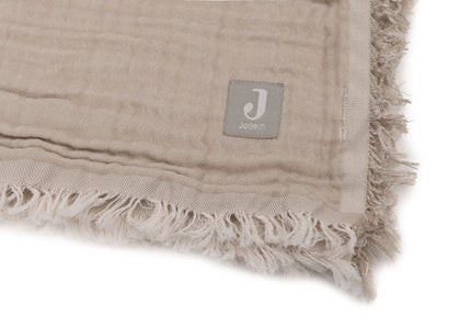 Jollein Cradle Blanket Fringe Olive Green/ Ivory 75X100cm