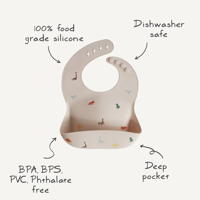 Mushie Bib Silicone Dino