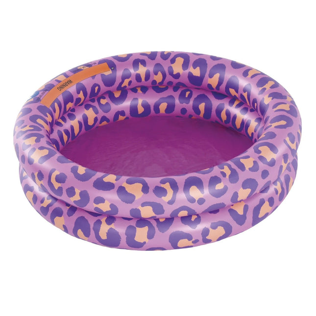 Swim Essentials Swimming Pool Baby Leopard Print Purple 2 Rings 60Cm