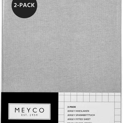 Meyco Prześcieradło Jersey Jasnoszare 60x120cm 2szt