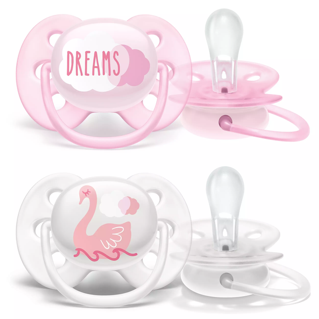 Philips Avent Smoczek do uspokajania Soft Deco Girl +0 miesięcy 2 szt.