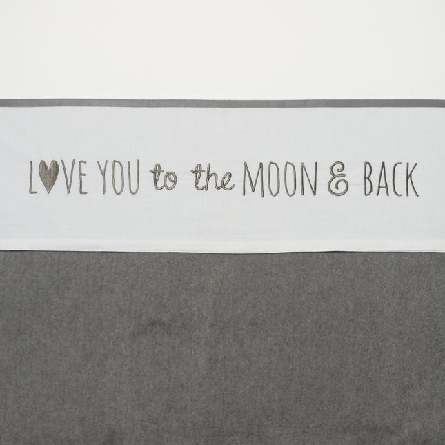 Prześcieradło na łóżko Meyco Love You To The Moon & Back Grey