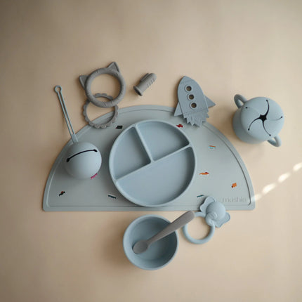 Mushie Baby Plate Silicone Powder Blue