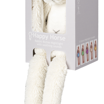 Happy Horse Cuddle Ivory Rabbit Richie z lampką nocną i dźwiękiem 34 cm