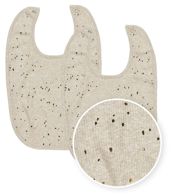 Meyco Bib 2-Pack Sand Melange Snap Button