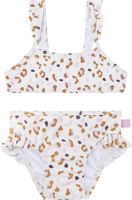 Swim Essentials Bikini Dziecięce Panther Print Off White Kahki