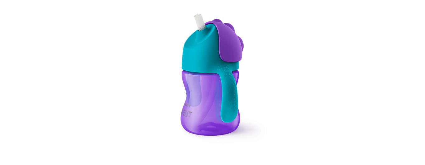 Kubek ze słomką Philips Avent 200 ml 9 m+ fioletowy