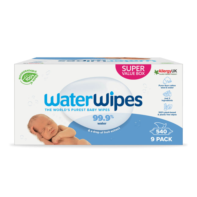 WaterWipes Chusteczki dla niemowląt 540 St 9x60 St