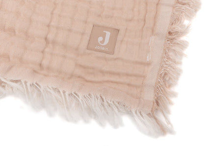 Jollein Cradle Blanket Fringe Moonstone/Ivory 75X100cm