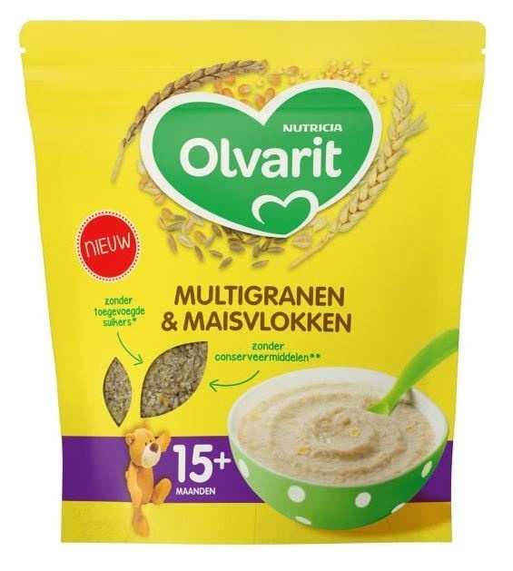 Olvarit Baby Food Multigrain & Corn Flakes 15+ miesięcy