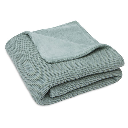 Jollein Kocyk do kołyski Basic Knit Forest Green/Fleece 75x100cm