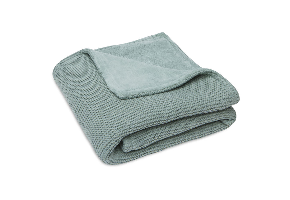 Jollein Kocyk do kołyski Basic Knit Forest Green/Fleece 75x100cm