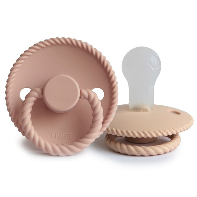 Frigg Smoczek Rozmiar 1 Rope Croissant/Blush Silicone 2-Pack