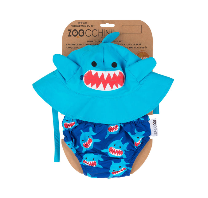 Zestaw Zoocchini Swim Diaper Shark Set