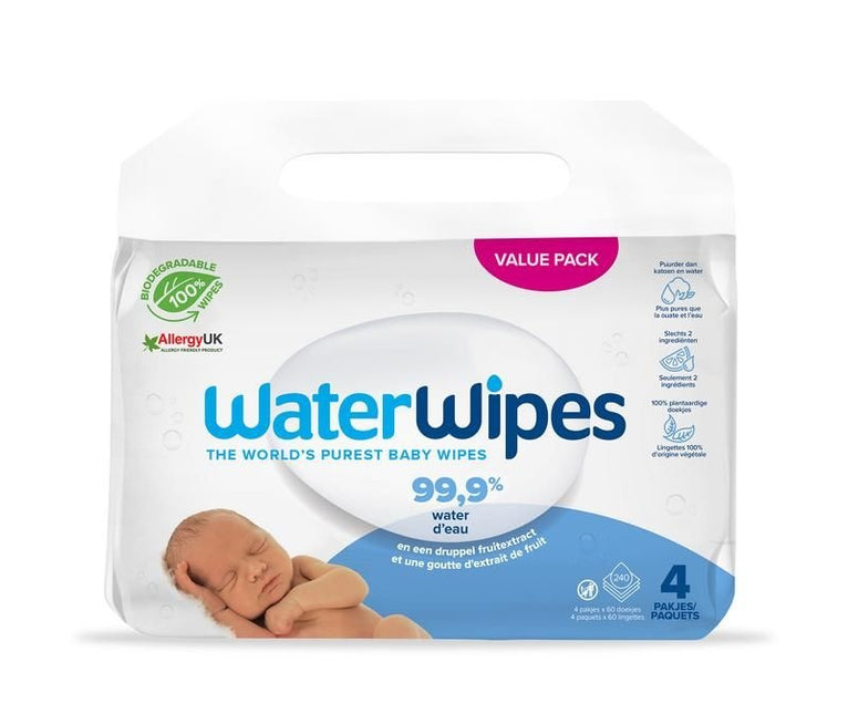 WaterWipes Chusteczki dla niemowląt 240 St 4x60 St