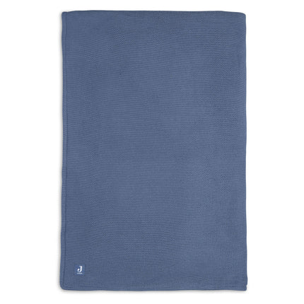 Jollein Koc do łóżka Basic Knit Jeans Blue/Fleece 100x150cm