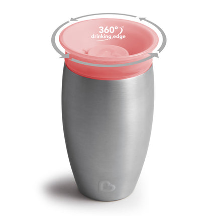 Munchkin Kubek do picia Miracle Sippy Cup różowy stal nierdzewna