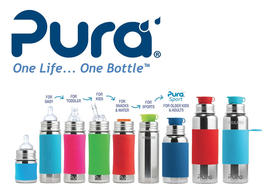 Pura Thermos Flask Stainless Steel 650Ml Set Aqua 3 szt.