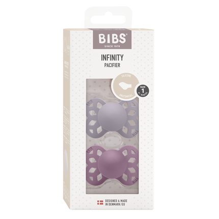 BIBS Smoczek Rozmiar 1 Silikonowy Anatomiczny Fossil Grey/Mauve 2szt.