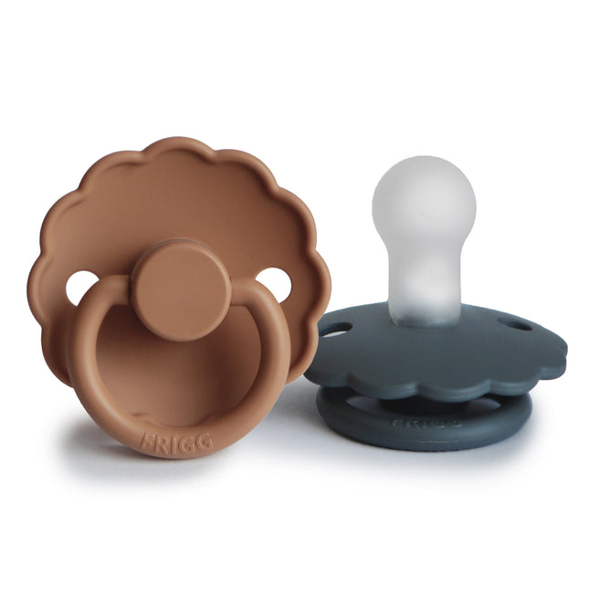 Smoczek uspokajający Frigg Rozmiar 1 Daisy Graph/Peach Bronze Silicone 2-Pack