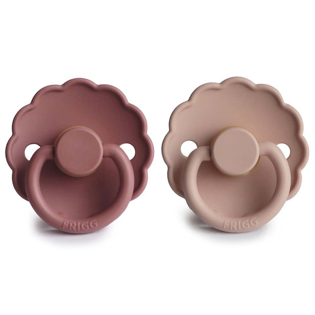 Frigg Smoczek Rozmiar 1 Daisy Baby Blush/Woodch Silicone 2-Pack