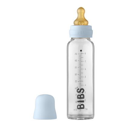 BIBS Butelka dla niemowląt szklana 225ml Baby Blue