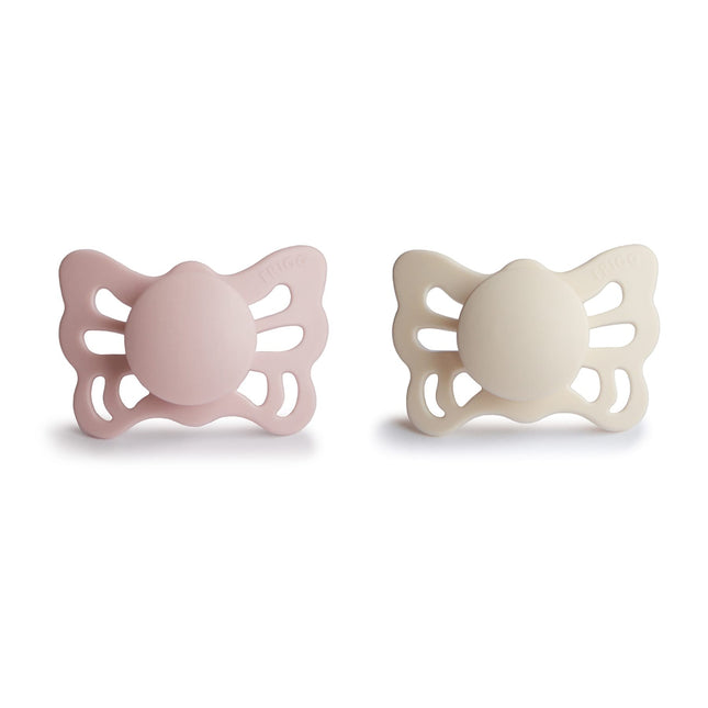 Frigg Smoczek Rozmiar 1 Butterfly Cream/Blush Silicone 2-Pack