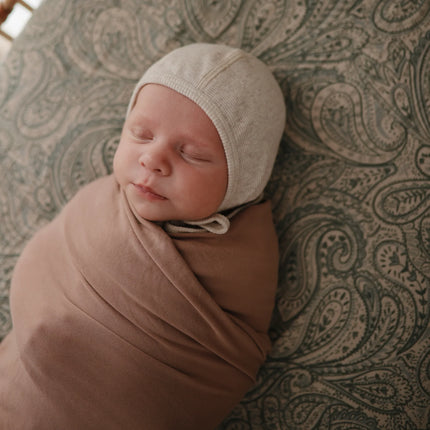 Mushie Baby Hat Bonnet Beige Melange