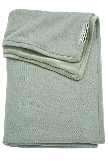 Meyco Kocyk do kołyski Velvet Knit Basic Stone Green