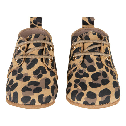 Dziecięce buty holenderskie ze sznurowadłami Leopard