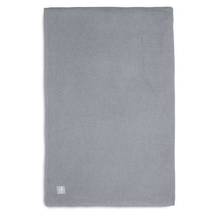 Jollein Koc do łóżka Basic Knit Stone Grey/Fleece 100x150cm