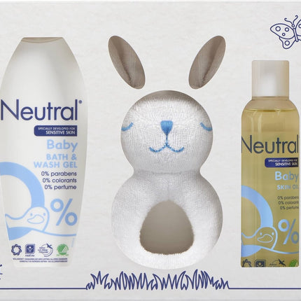 Neutral Giftbox Mydło dla dzieci i olejek do skóry z grzechotką bez perfum