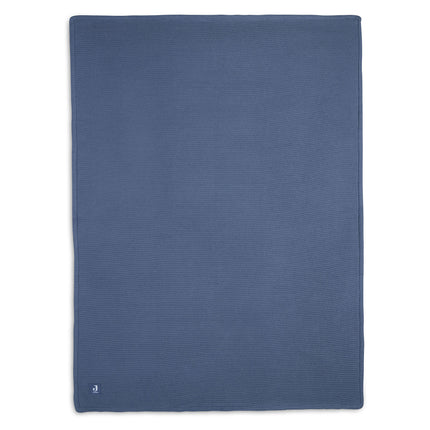 Jollein Koc do łóżka Basic Knit Jeans Blue/Fleece 100x150cm