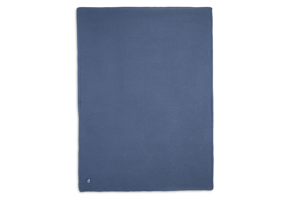 Jollein Koc do łóżka Basic Knit Jeans Blue/Fleece 100x150cm