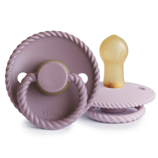 Frigg Speen Maat 1 Rope Tw. Mauve/Soft Lilac Latex 2 - Pack - Frigg - Babywinkel - 5715239021829