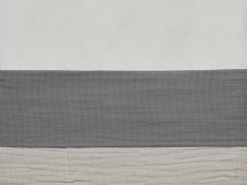 Jollein Ledikantlaken Wrinkled Cotton Storm Grey 120x150cm - Jollein - Babywinkel - 8717329364356