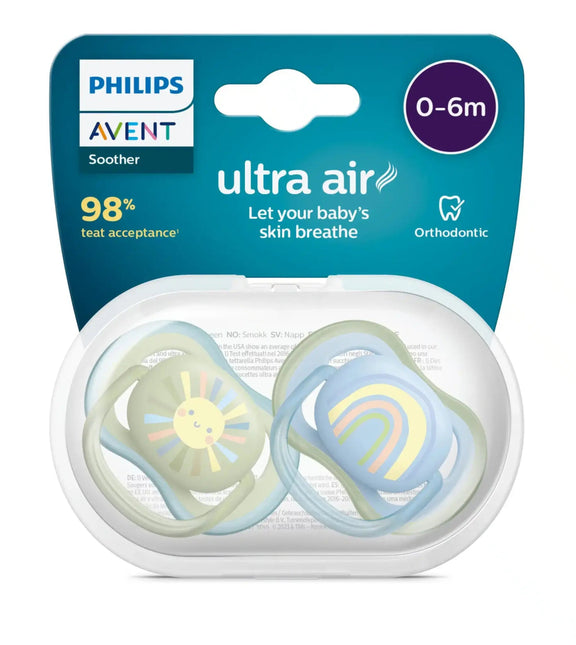 Philips Avent Fopspeen +0 Maanden Air Zon Regenboog Mix - Philips Avent - Babywinkel - 8720689012201