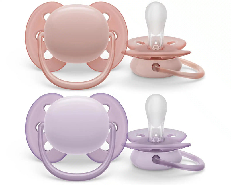 Philips Avent Fopspeen +0 Maanden Soft Grijs/Roze - Philips Avent - Babywinkel - 8720689012775