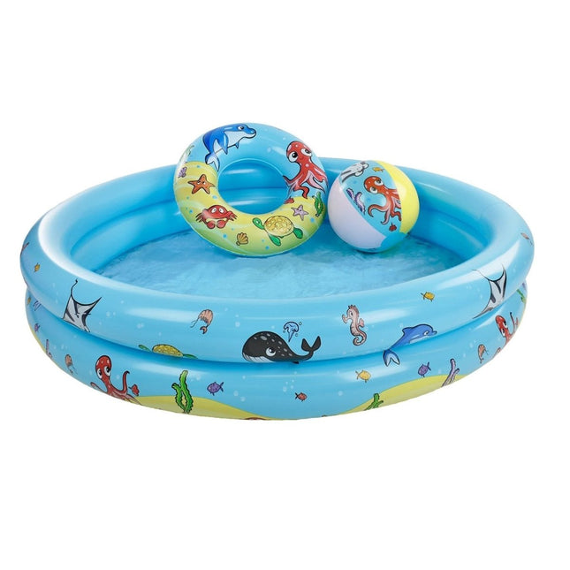 Swim Essentials Zwembad Set Met Strandbal En Zwemband 3 Delig - Swim Essentials - Babywinkel - 7432233952925