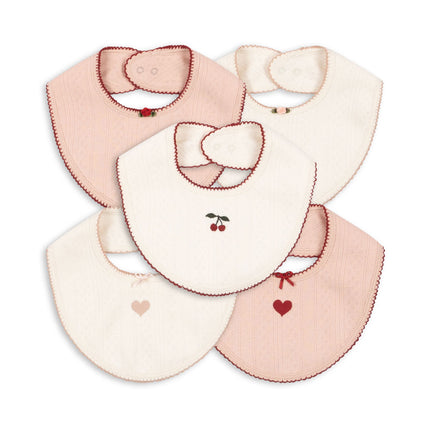 Konges Slojd Bib Bib Rose/White Mix 5 -Pack