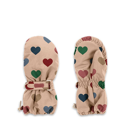 Konges Slojd Nohr Snow Mittens Print Coeur Coloré