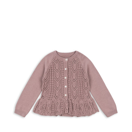 Konges Slojd Cabby Frill Cardigan Gots Deauville Mauve